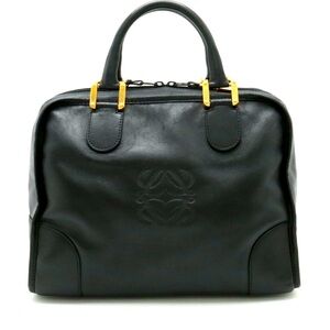 LOEWE Anagram Amazona 32 Handbag Boston Bag Leather Black - Authentic